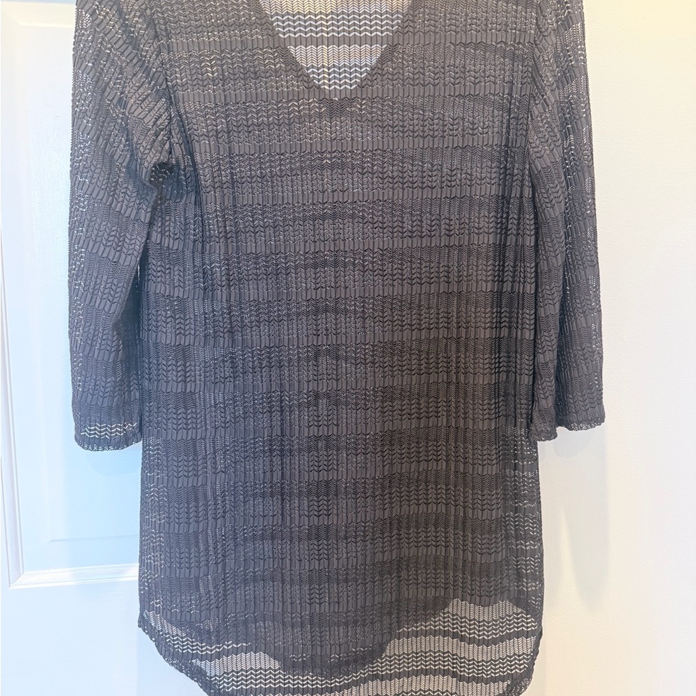 Jordan Taylor Gray Lace V-Neck Swim Coverup